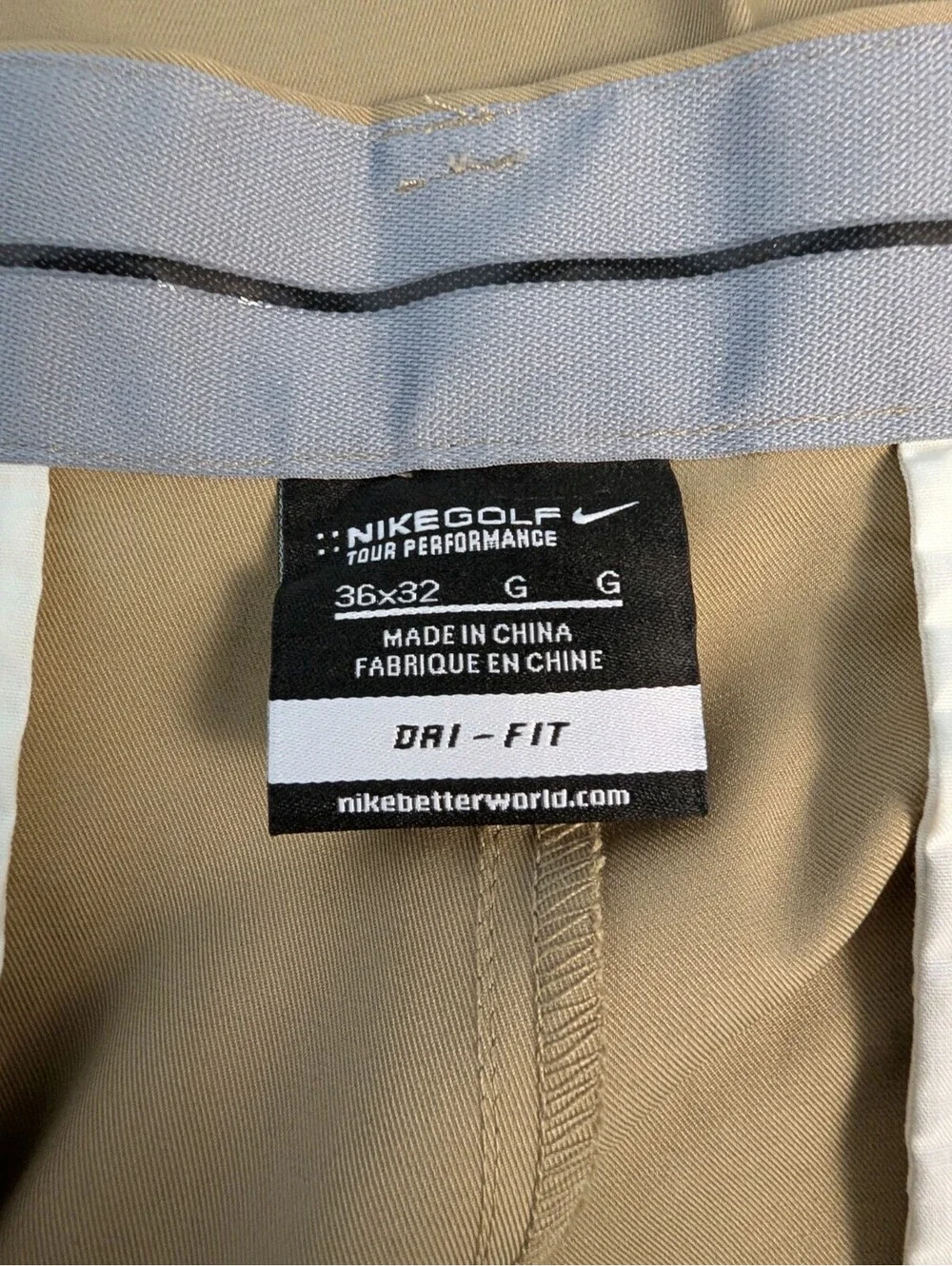 Nike Golf Tour Performance Khaki Pants 36x32 Dri-Fit NWT Standard Fit